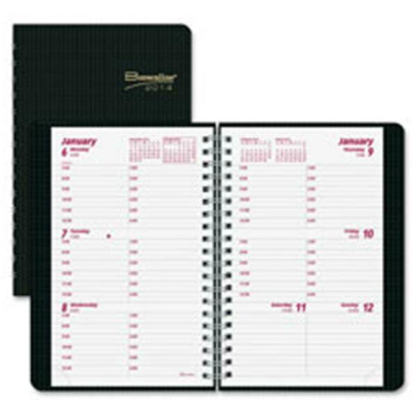 Rediform Weekly Planner- 2PPW- 12Mth Jan-Dec- 8 in. x 5 in.- Black REDCB75VBLK